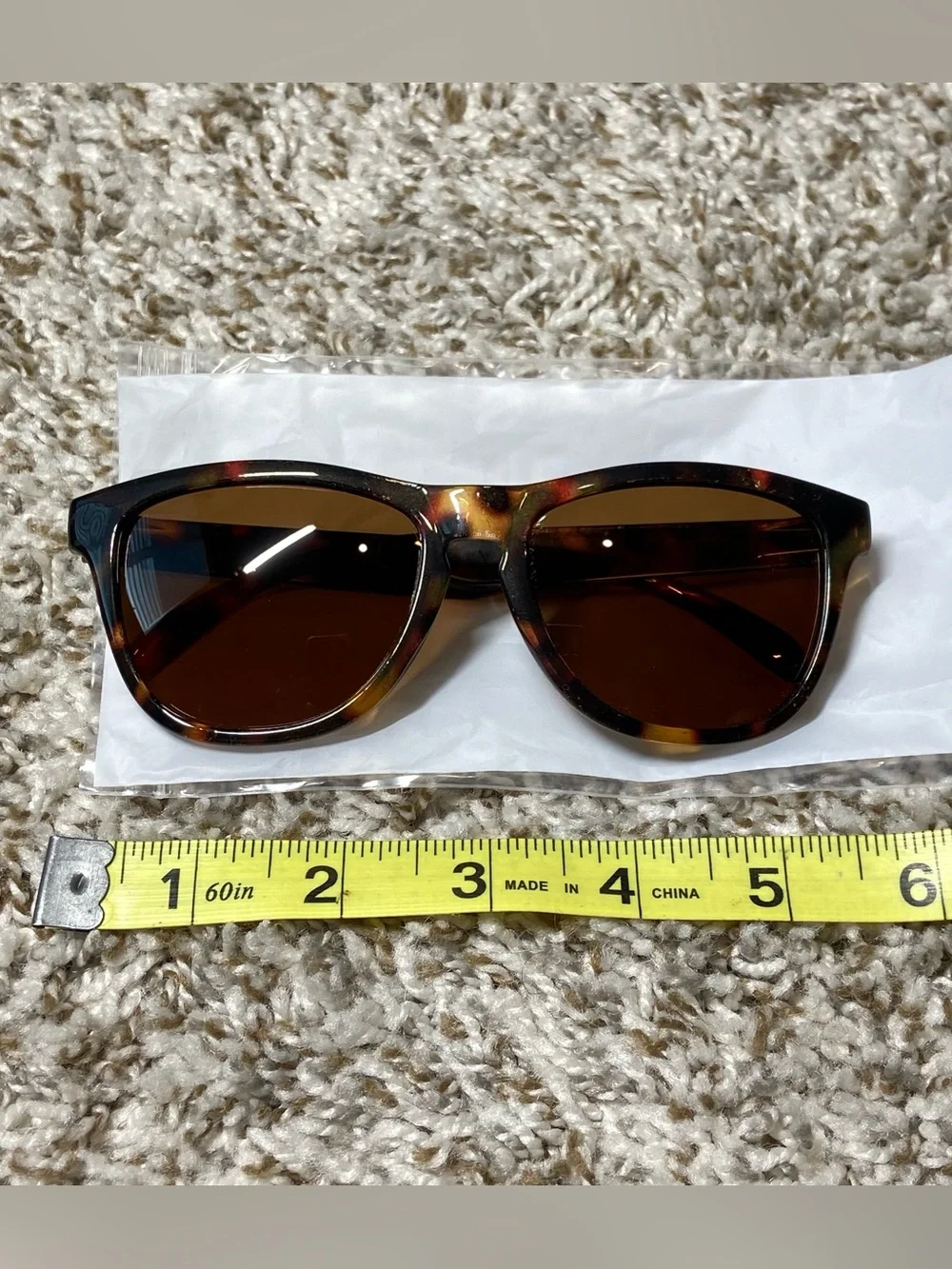 CAESARS REPUBLIC Lake Tahoe Tortoise Shell Wayfarer Style Sunglasses & Case